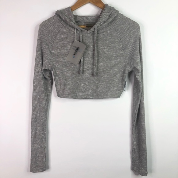 Gymshark Tops - Gymshark Cropped Gray Hoodie Size: Small
